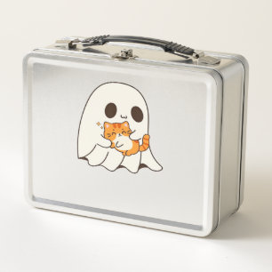 Cute ghost and cat, Gift Halloween Classic T-Shirt Metal Lunch Box