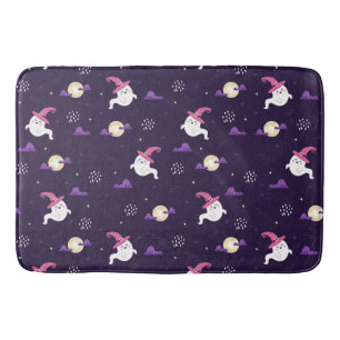 Cute Ghost and Moons Bath Mat