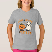 Cute Ghost and Pumpkin Besties - Spooky Friends