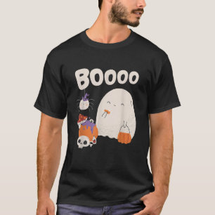 Cute Ghost and Spider Halloween Cottagecore Trick T-Shirt
