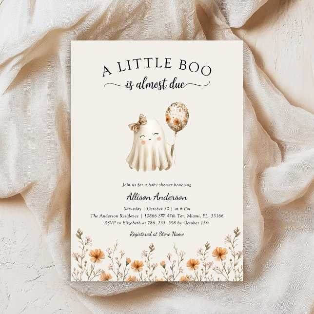 Cute Ghost Baby Shower Halloween Invitation (Creator Uploaded)