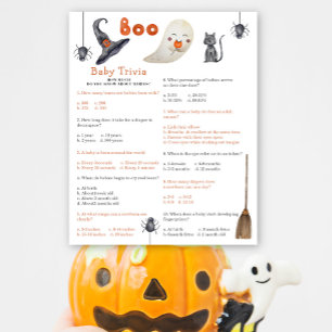 Cute ghost - Baby Trivia   Baby Shower Game