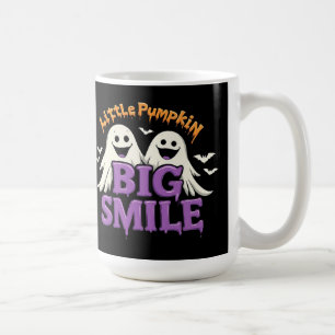 👻✨ Cute Ghost & Bat Halloween Coffee Vibes 🦇🧡 Mug