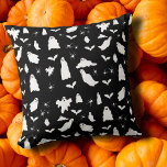 Cute Ghost, Bats & Spiders Halloween Pattern Cushion<br><div class="desc">A cute black and white ghost,  bats and spiders pattern. A perfect design for anyone who loves cute illustrations of ghosts,  bats,  spiders and Halloween themed art. An ideal ghost pattern design for Halloween parties,  October Birthday parties,  Halloween home décor and gifts.</div>