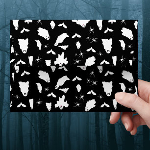 Cute Ghost, Bats & Spiders Halloween Pattern Envelope