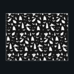 Cute Ghost, Bats & Spiders Halloween Pattern Holiday Postcard<br><div class="desc">A cute black and white ghost,  bats and spiders pattern. A perfect design for anyone who loves cute illustrations of ghosts,  bats,  spiders and Halloween themed art. An ideal ghost pattern design for Halloween parties,  October Birthday parties,  Halloween home décor and gifts.</div>