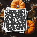 Cute Ghost, Bats & Spiders Halloween Pattern Napkin<br><div class="desc">A cute black and white ghost,  bats and spiders pattern. A perfect design for anyone who loves cute illustrations of ghosts,  bats,  spiders and Halloween themed art. An ideal ghost pattern design for Halloween parties,  October Birthday parties,  Halloween home décor and gifts.</div>