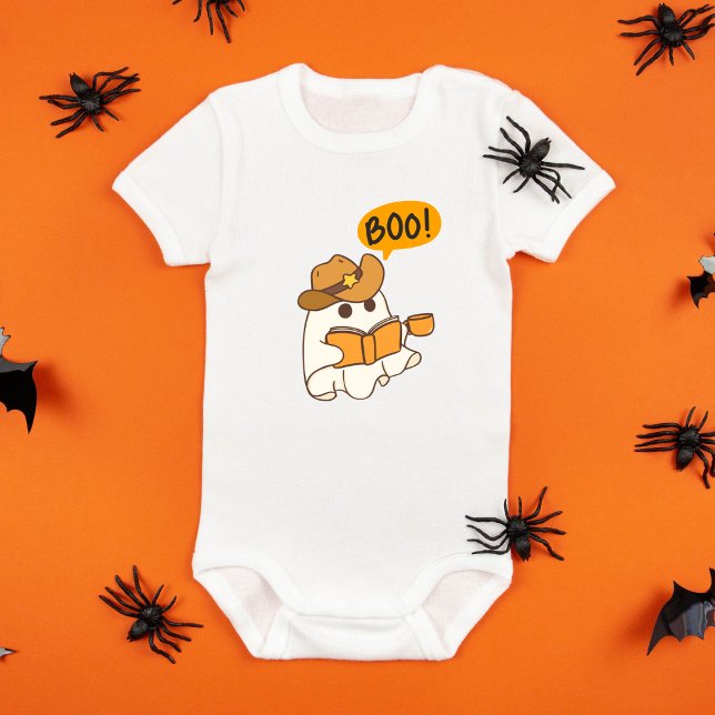 Cute Ghost Bodysuit, Fall Outfit, First Halloween Baby Bodysuit (Creator Uploaded)