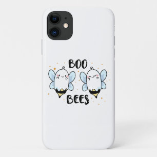 Cute Ghost Boo Bees - Funny Halloween on white Case-Mate iPhone Case