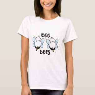 Cute Ghost Boo Bees - Funny Halloween on white T-Shirt