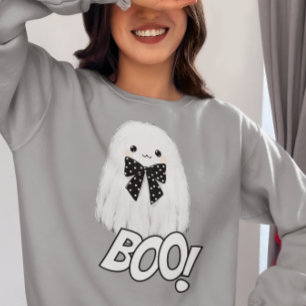 Cute Ghost Boo Furry Halloween Sweatshirt