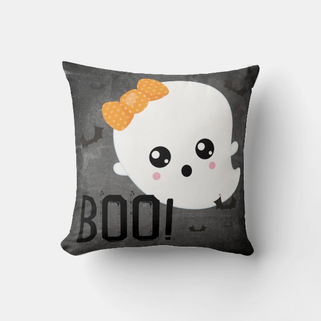 Cute Ghost Boo Halloween Cushion (Front)