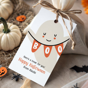 CUTE GHOST BOO HALLOWEEN KIDS TREAT GIFT TAGS