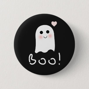 Cute Ghost Boo Happy Halloween Pin Button