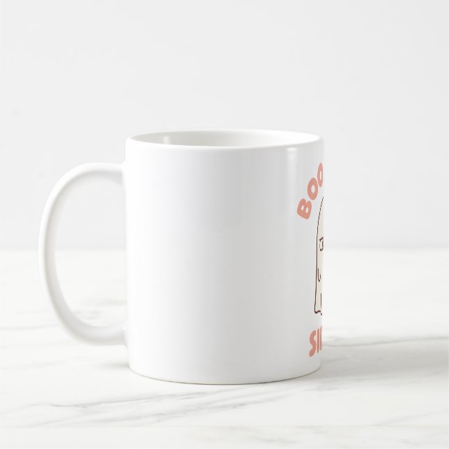 Cute Ghost BooBastic Side Eye Funny Coffee Mug (Left)