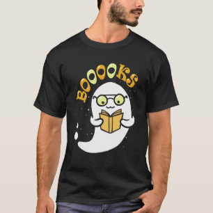 Cute Ghost Book Reading Halloween Teacher T-Shirt