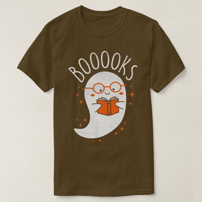 Cute Ghost Book Reading Halloween Teacher Top Long (Design Front)