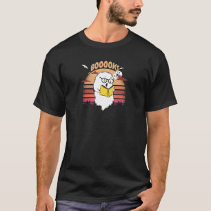 Cute Ghost Book Reading Teacher School Halloween T-Shirt