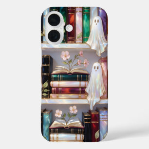 Cute Ghost Bookshelf Phone Case Floral Cosy