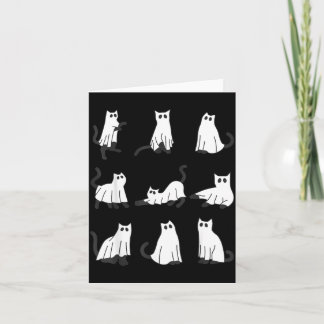 Cute Ghost Cat Funny Halloween Design ghost cat Card