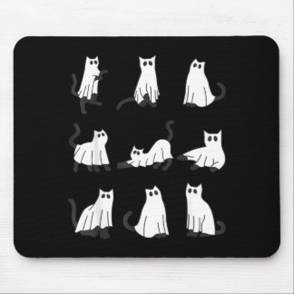 Cute Ghost Cat Funny Halloween Design ghost cat Mouse Pad