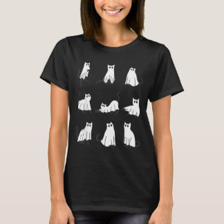 Cute Ghost Cat Funny Halloween Design ghost cat T-Shirt
