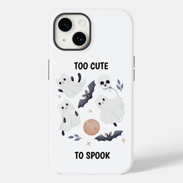 Cute Ghost Cat Halloween Too Cute To Spook Case-Mate iPhone Case (Back)