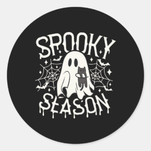 Cute Ghost Cat Spooky Season Halloween Costume Boy Classic Round Sticker