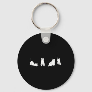 Cute Ghost Cats Funny Halloween Outfit Costumes Key Ring