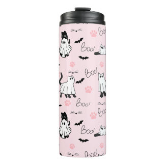 Cute Ghost Cats Halloween Thermal Tumbler