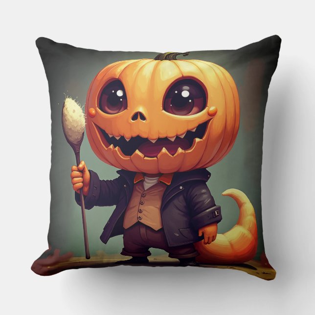 cute ghost character cushion pillow (Front)