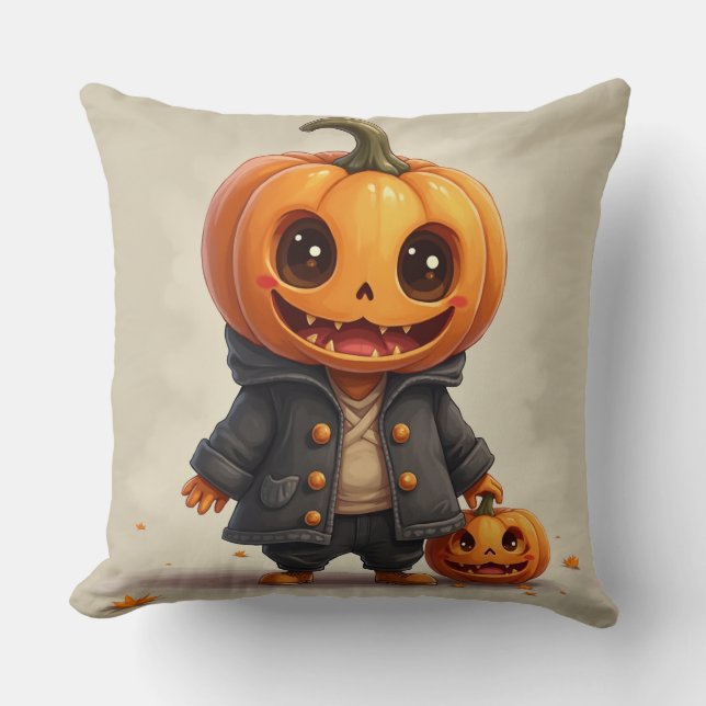 Cute ghost  character cushion Pillow (Front)