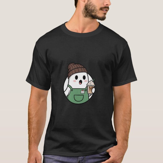 Cute Ghost Coffee T-Shirt (Front)