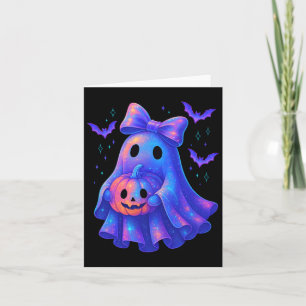 Cute Ghost Coquette Bow Halloween Spooky Season Gi Card