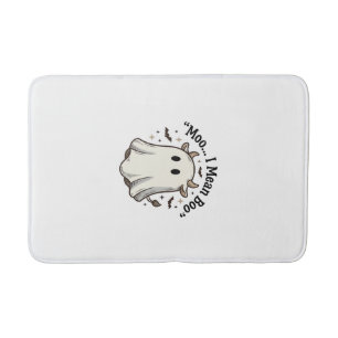 Cute Ghost Cow Halloween Moo I Mean Boo Shirt Desi Bath Mat