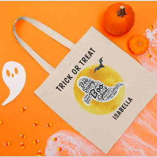 Cute Ghost Custom Halloween Treat or Trick Tote Bag