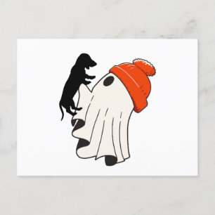 Cute Ghost Dachshund Lover  Holiday Postcard