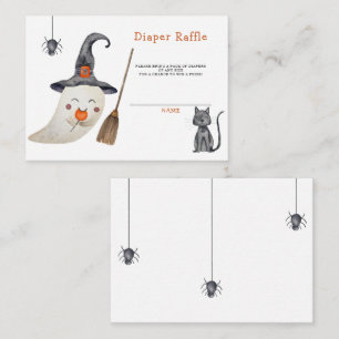 Cute ghost - diaper raffle enclosure card