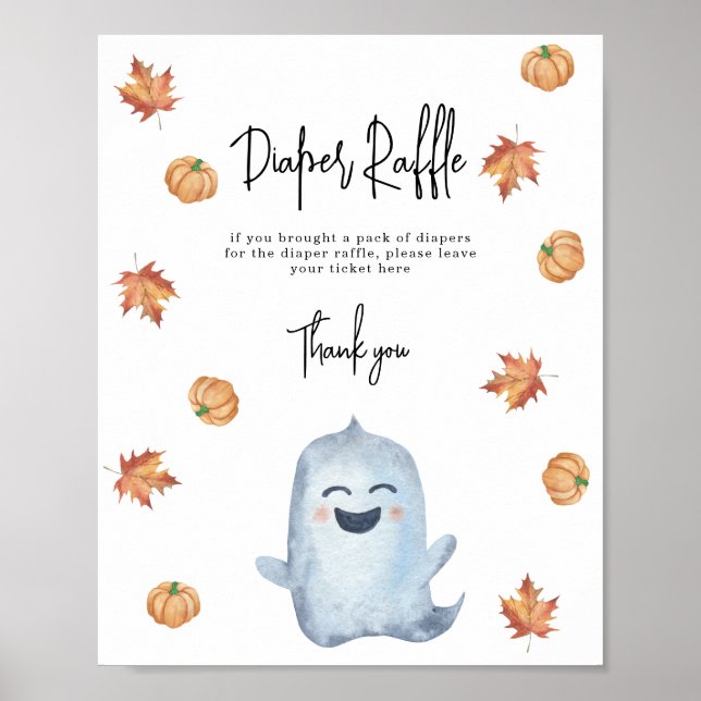 Cute ghost - Diaper Raffle game Poster (Front)