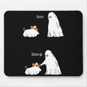 Cute Ghost Dog Corgi Halloween Boo Boop Funny Mouse Pad