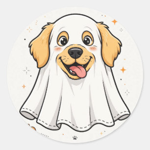 Cute Ghost Dog Golden Retriever Halloween Sticker