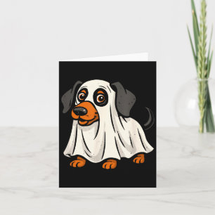 Cute Ghost Dog Halloween Dachshund Card