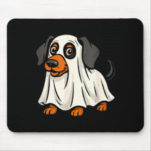 Cute Ghost Dog Halloween Dachshund Mouse Pad