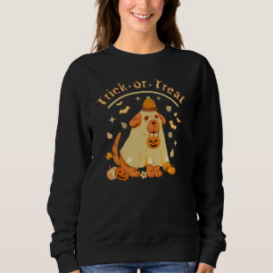 Cute Ghost dog Retro Spooky Season Funny Halloween Sweatshirt