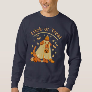 Cute Ghost dog Retro Spooky Season Funny Halloween Sweatshirt