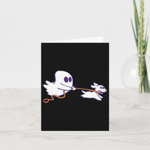 Cute Ghost Dog Walker Graphic Halloween Costume  Card
