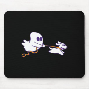 Cute Ghost Dog Walker Graphic Halloween Costume Mouse Pad