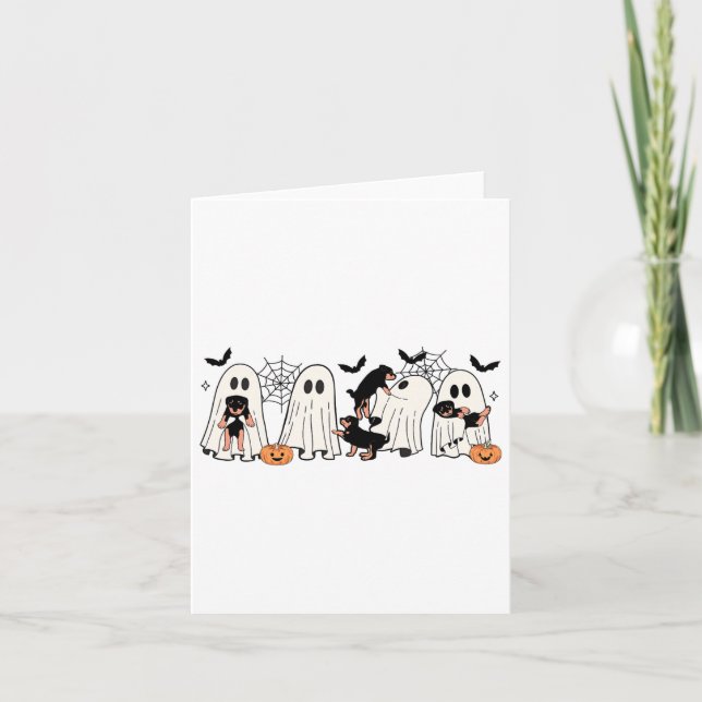 Cute Ghost Dogs Dog Lover Men Women Kids Halloween Card (Front)