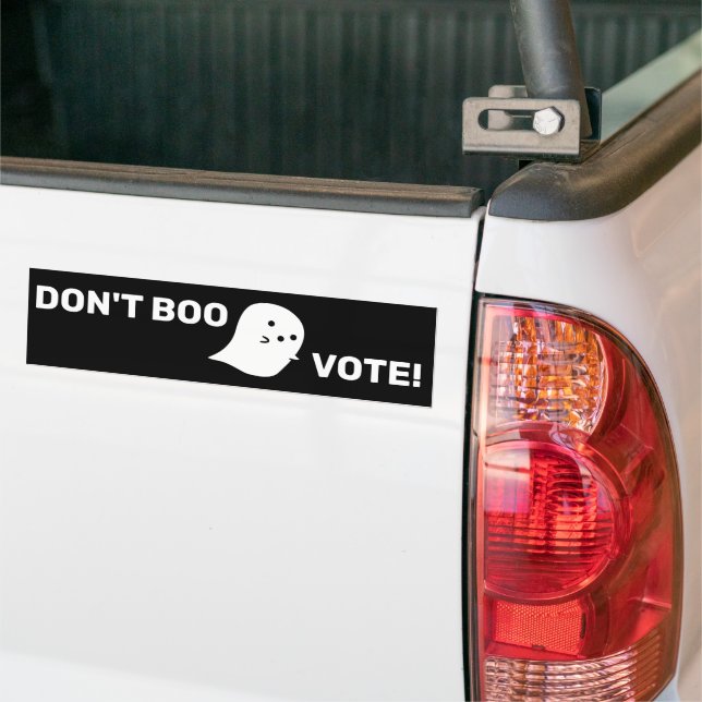 Cute Ghost Don't Boo, Vote! Bumper Sticker (On Truck)