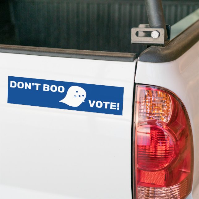 Cute Ghost Don't Boo, Vote! Bumper Sticker (On Truck)